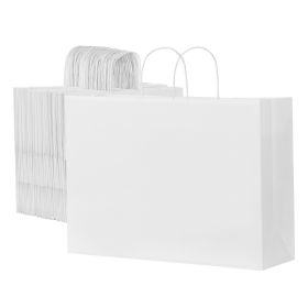 VEVOR Kraft Paper Bags with Handles, 100Pcs 16 x 6 x 12 in, Large Paper Grocery Bags, Reusable & Recycled Take-Out Sacks