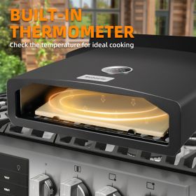15.7" x 13.7" x 4"Portable Pizza Oven for Outdoor Camp Stove and Indoor Gas Range,Stove Burner Top Pizza Box with Pizza Stone and Pizza Peel,Blac