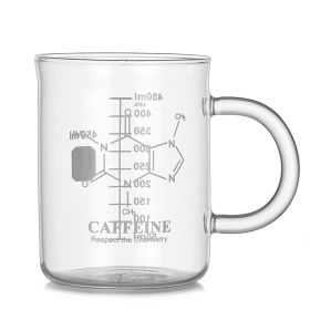1 PCS Transparent tape with high borosilicate glass cup, coffee cup, coffee sharing cup with scale identification (Option: 1pcs)