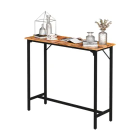 43-Inch Bar Table (Brown) - 209 lbs Capacity Pub Height Table with Durable MDF Top & Metal Frame, Ideal for Kitchen/Bar Counte (Option: defaulttitle)